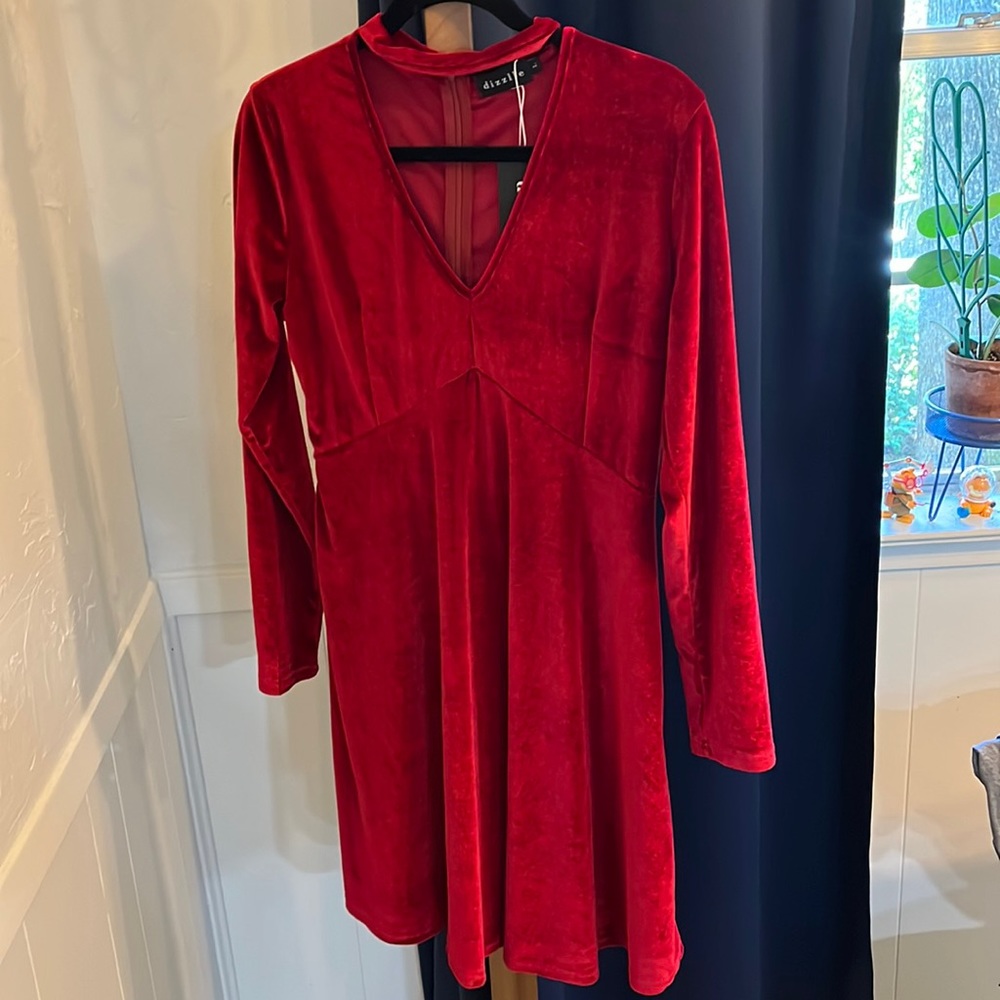 Velvet red dress